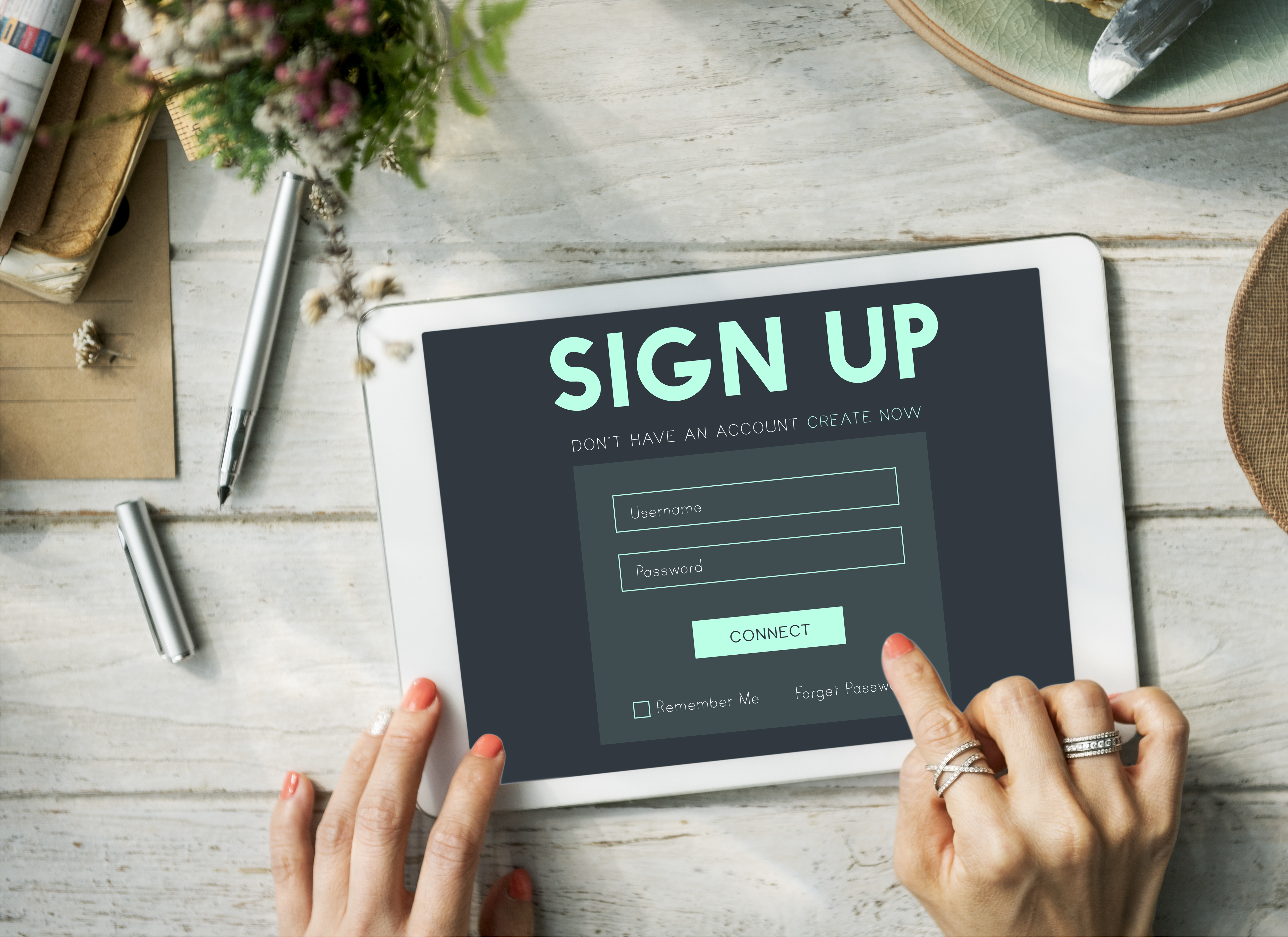 Sign Up Form Button Graphic Concept